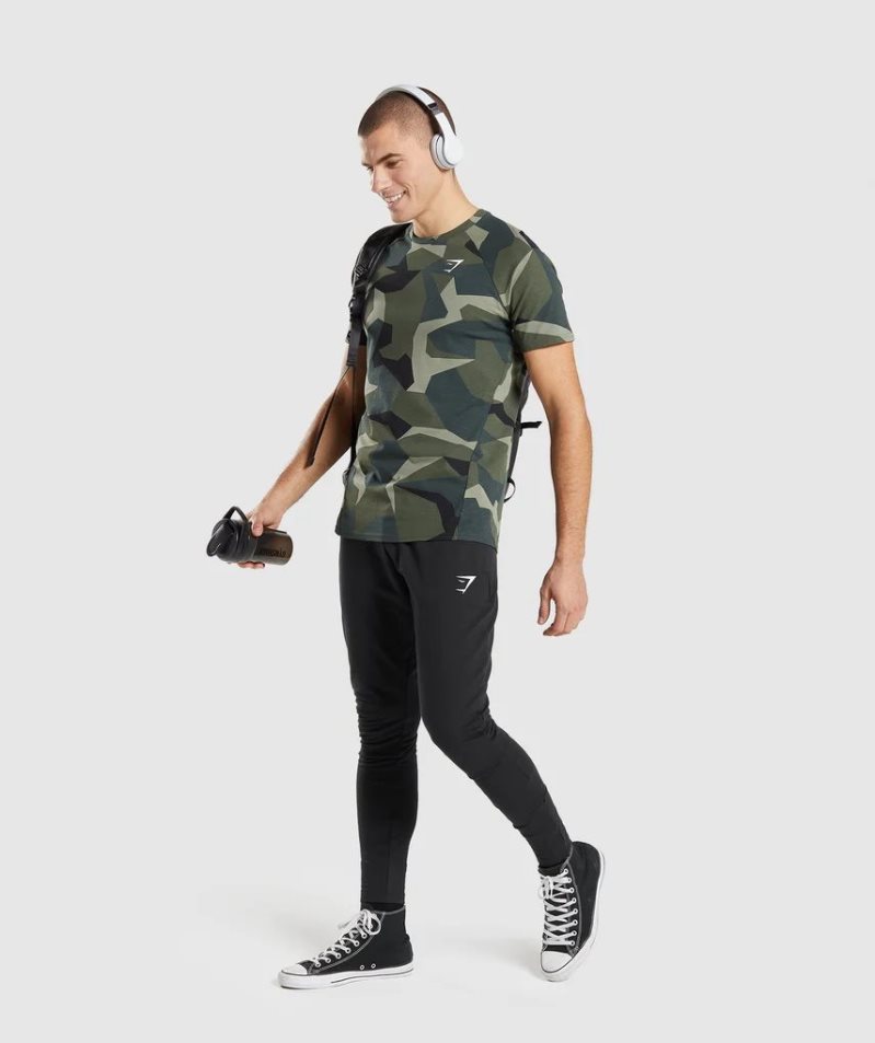 Men's Gymshark Critical T-Shirts Camo | CA 1A356N